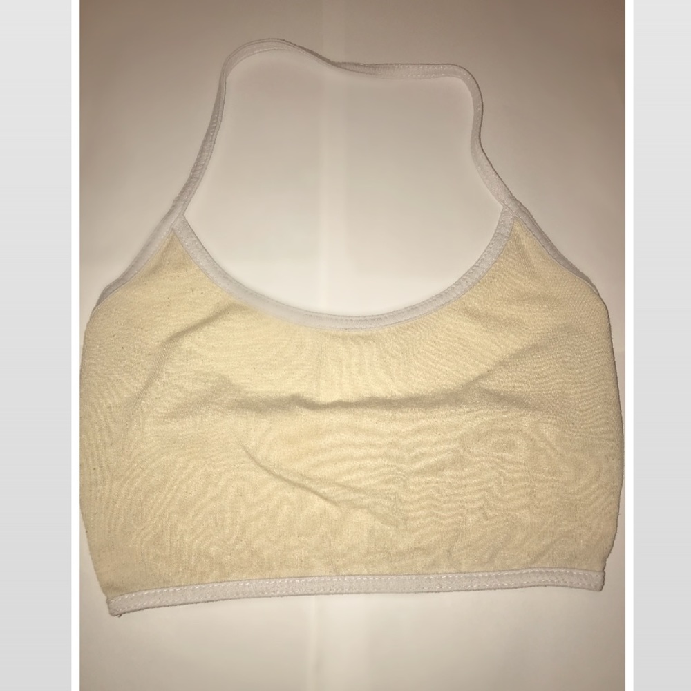 Beige halter style crop top